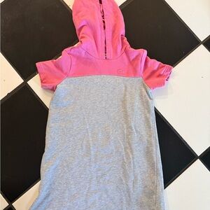 Lacoste Kids Pink and Gray Hoodie Dress